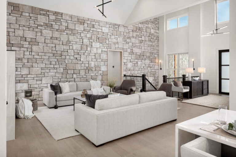 Interior Stone Veneer wall, Winter Sky Limestone Sunset Stone HGTV Home
