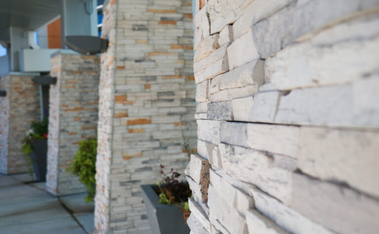 stacked stone exterior on hospital entrance