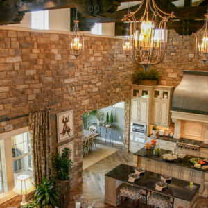 natural cobble kitchen wall