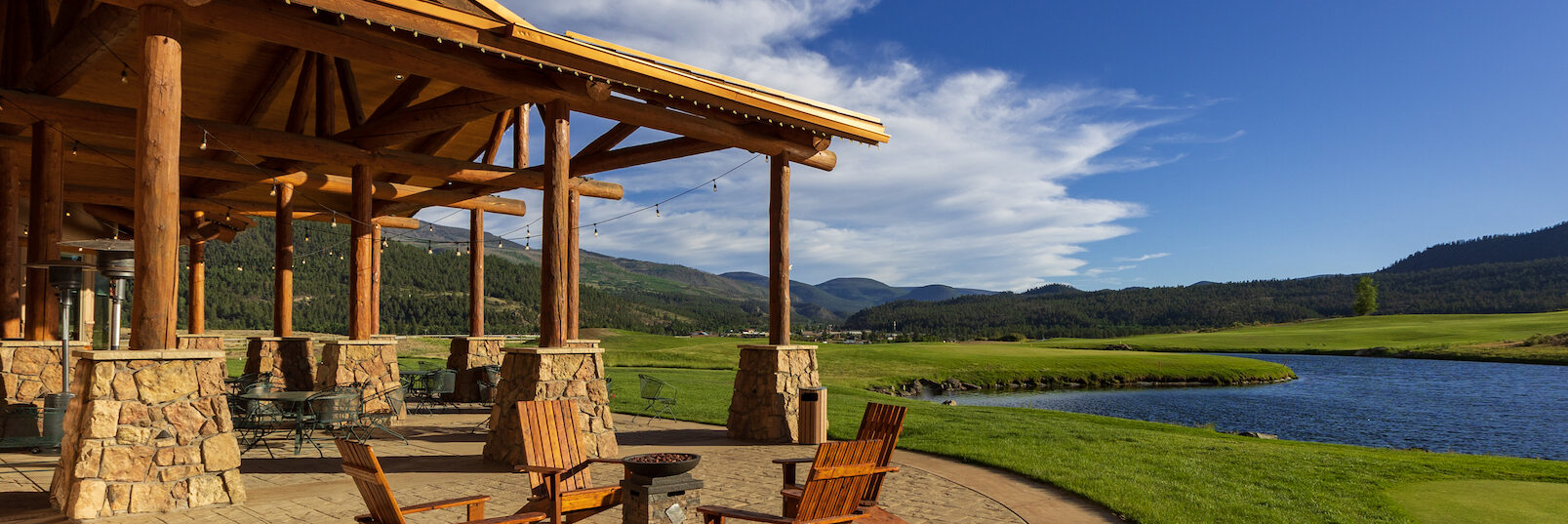 fieldstone veneer used on patio of rio grande clubhouse