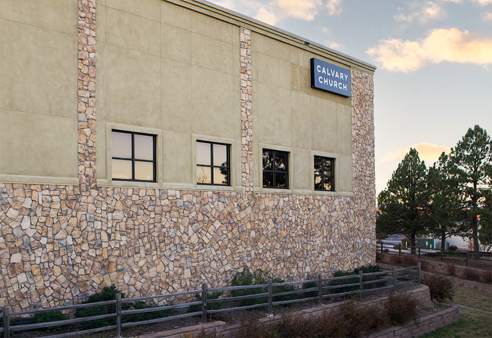 fieldstone on exterior of calvary church