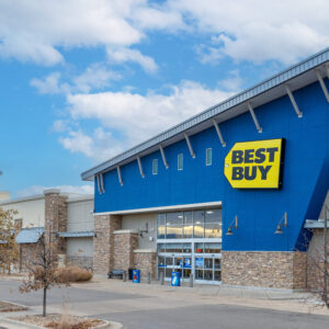 stone veneer on exterior of best buy