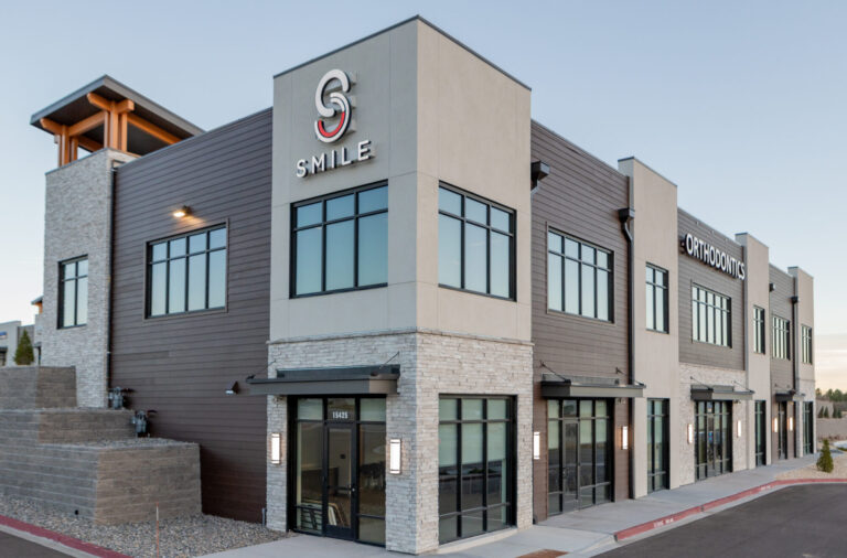 dry stack ledge on exterior of smile orthodontics building