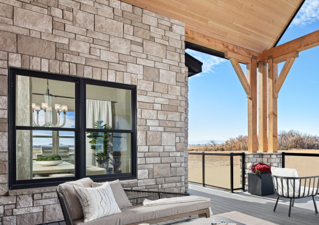 limestone on exterior home patio