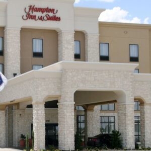 limestone on exterior of hampton inn