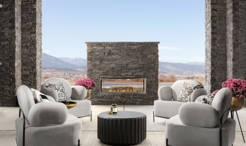 dry stack ledge outside patio
