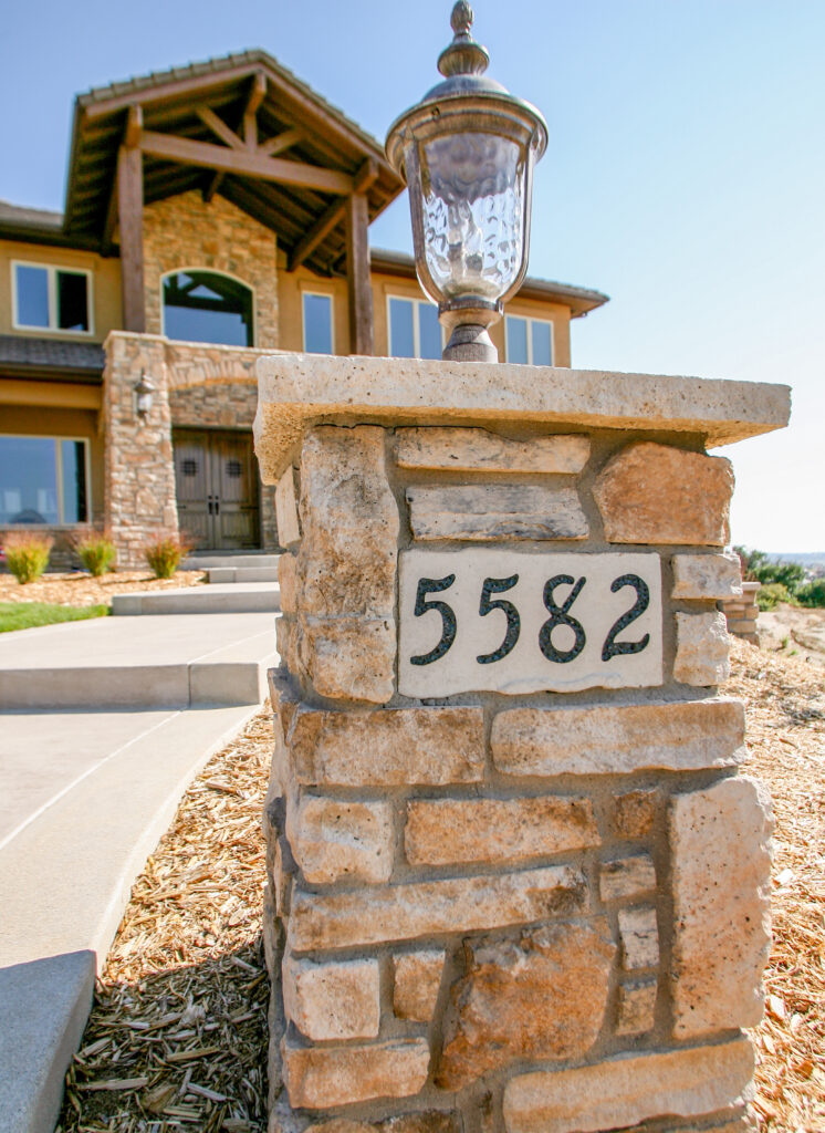 stone address plaque