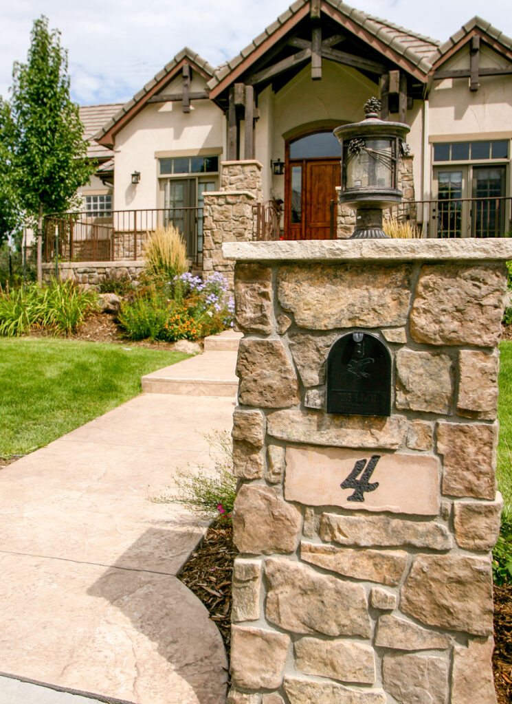 stone address plaque