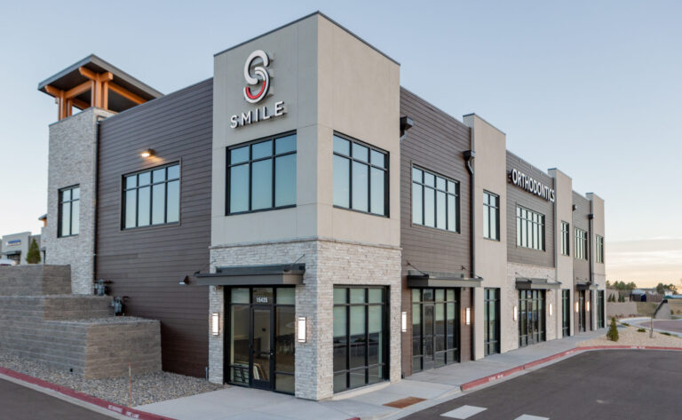 dry stack ledge on exterior of smile orthodontics building