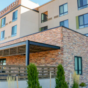 stone exterior on courtyard marriot