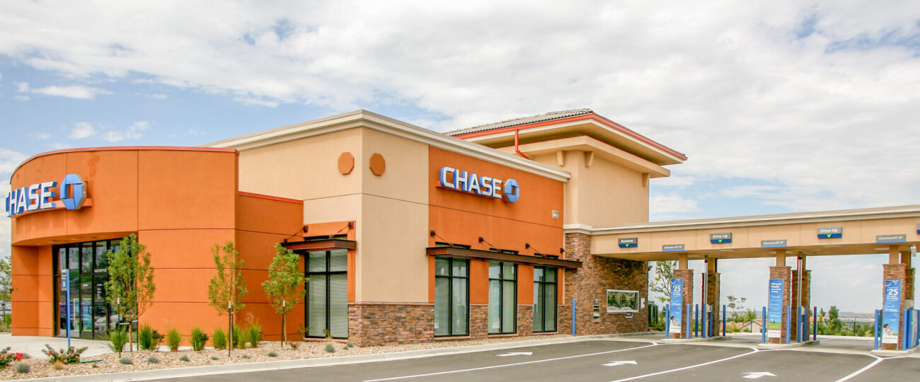 chase bank with ledge stone veneer