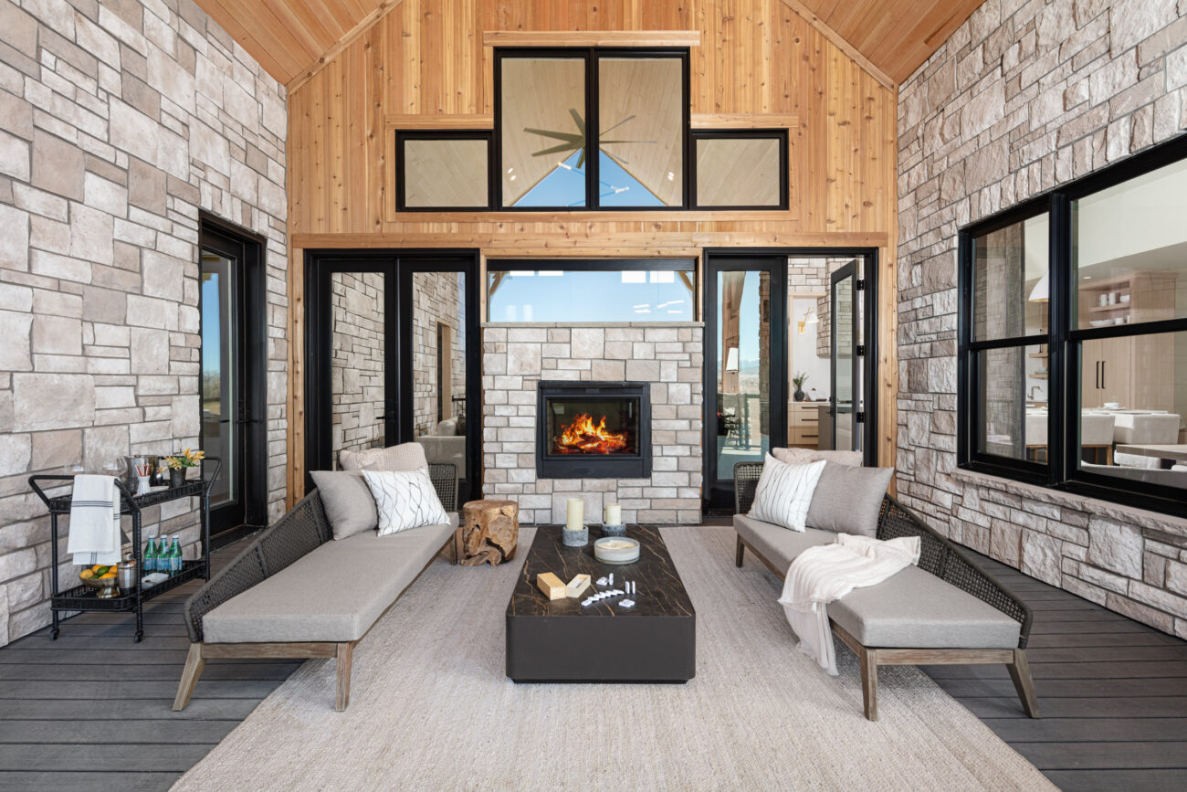 limestone on home outdoor patio