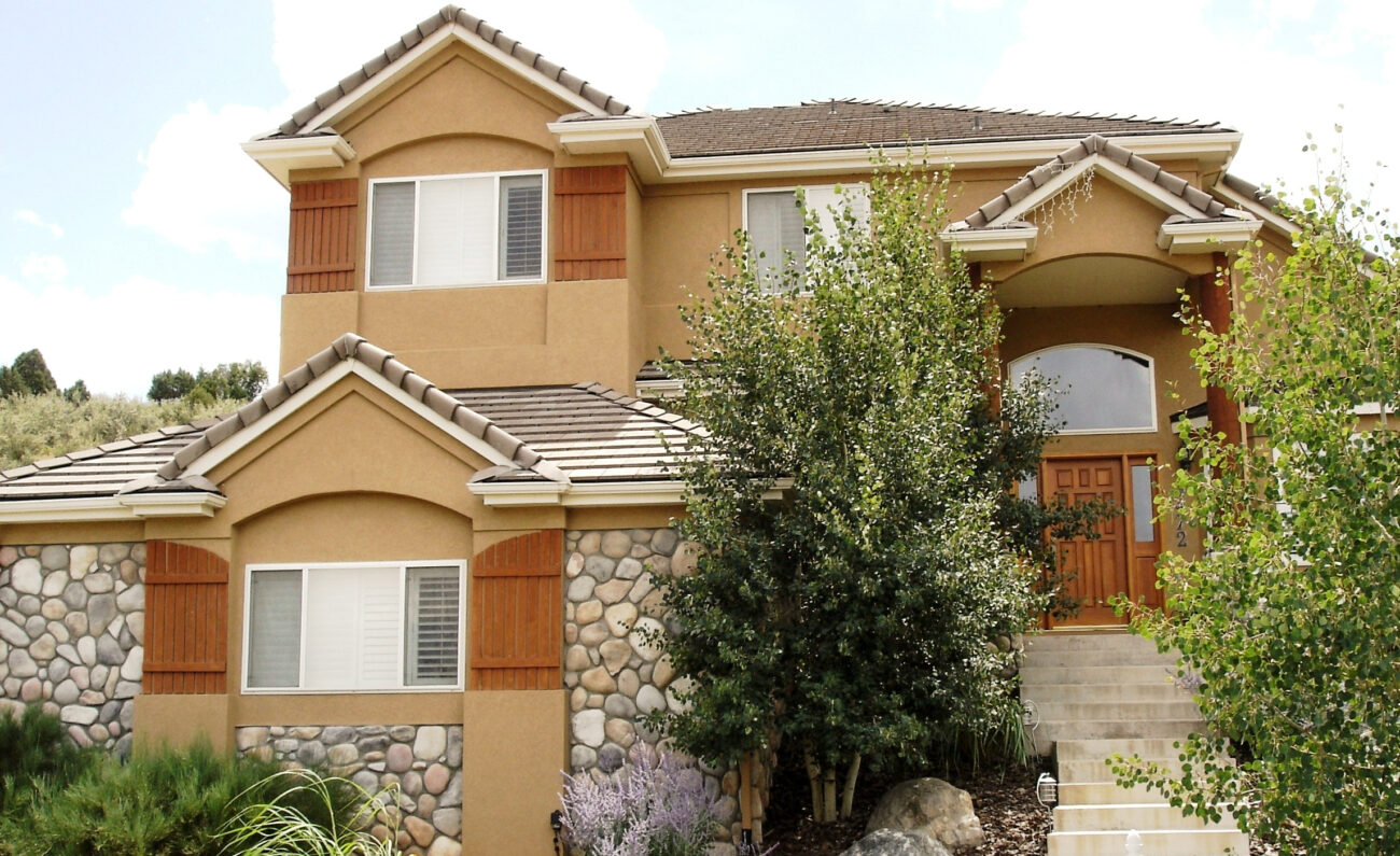 river rock on exterior of home