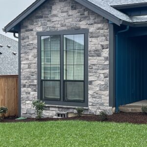charcoal cobble on home exterior