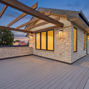 marcona cobble stone veneer on home porch